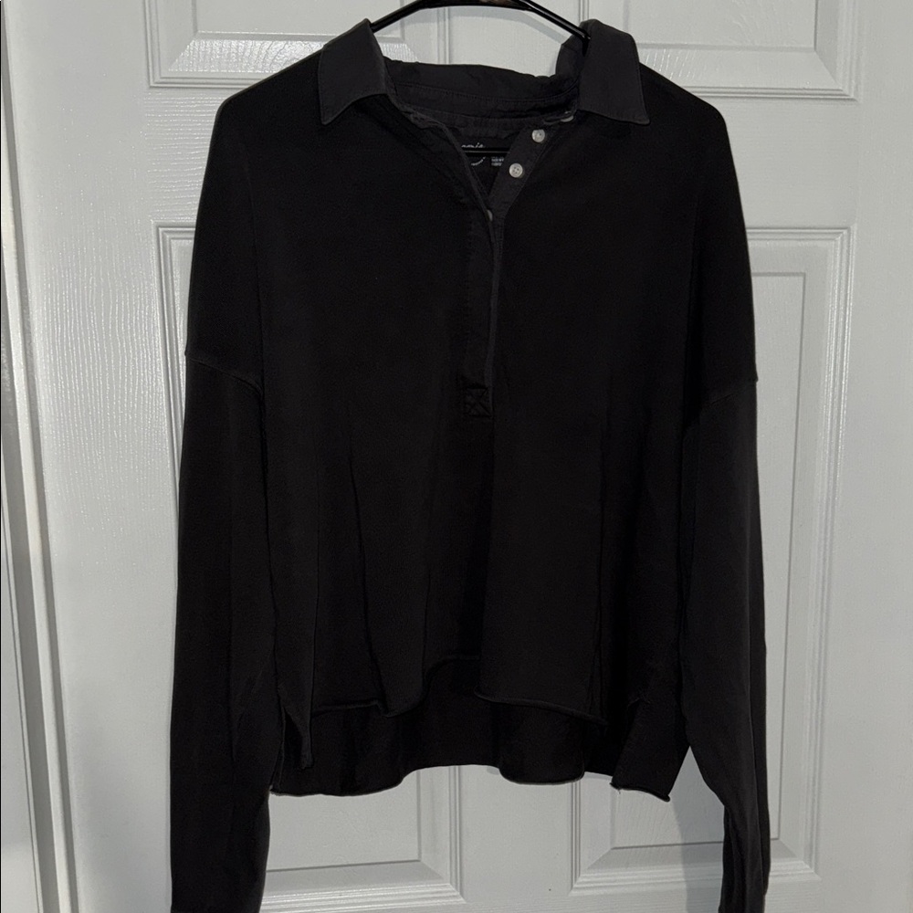 Aerie Dark Gray Button Down Shirt